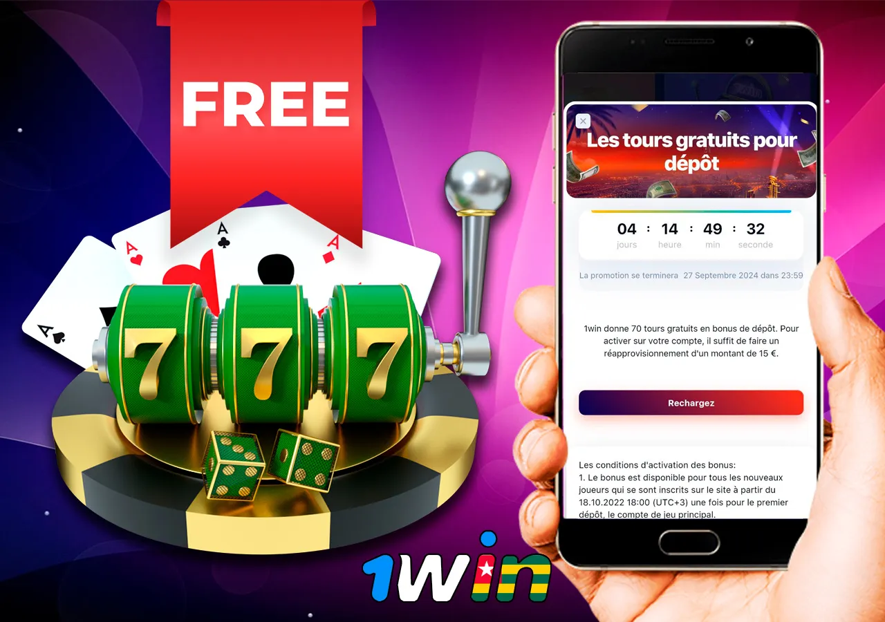 70 tours gratuits pour les joueurs enregistrés sur 1Win